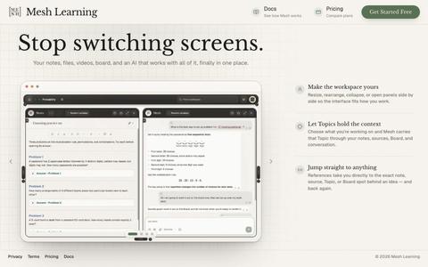 Mesh Learning | Stop switching screens — screenshot