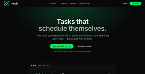 Mesh — Tasks that schedule themselves — screenshot