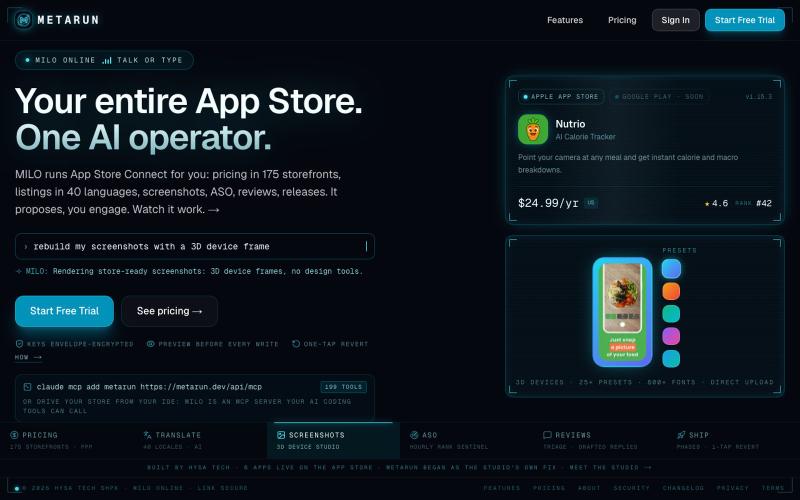 MetaRun · AI Operator for App Store Connect — screenshot