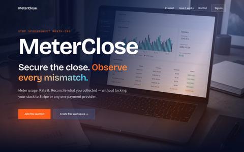 MeterClose — Usage billing & reconciliation — screenshot