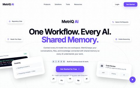metriq — the AI that ships pull requests — screenshot