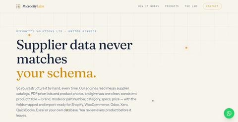 Supplier catalogs & price lists to clean product data — screenshot