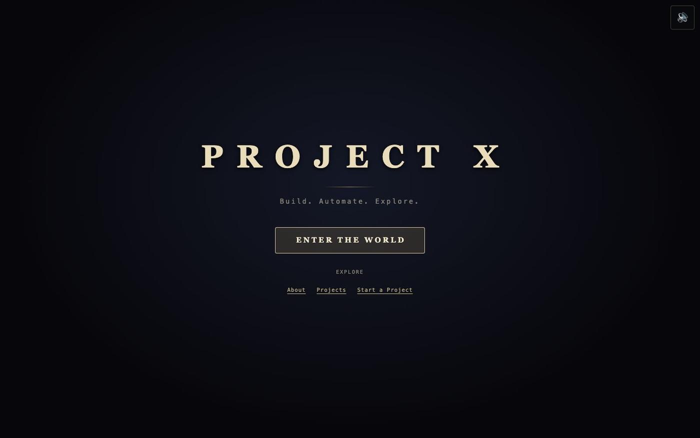 Project X — Interactive Portfolio — screenshot