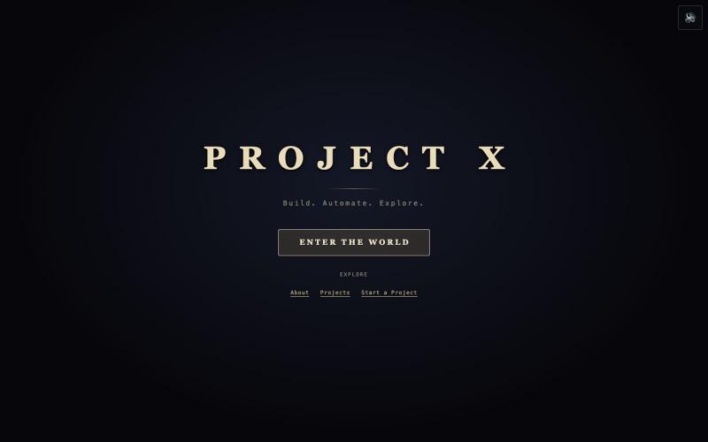 Project X — Interactive Portfolio — screenshot
