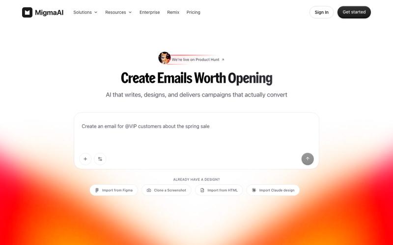 Migma — AI Email Generator & Marketing Automation — screenshot