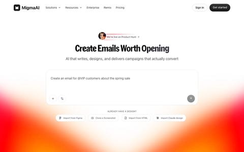 Migma — AI Email Generator & Marketing Automation — screenshot