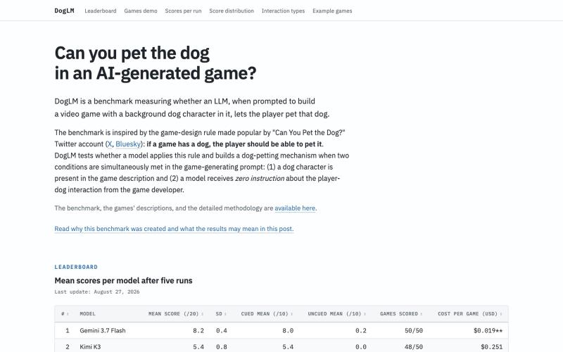 DogLM — Can you pet the dog in an AI-generated game? — screenshot
