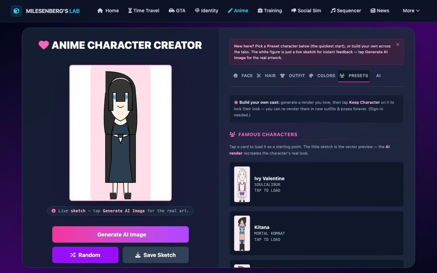 Anime Character Creator — screenshot