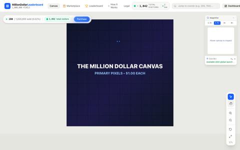 The 1,000,000 Pixel Canvas | MillionDollarLeaderboard — screenshot