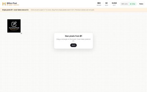 Million Pixel — own a piece of the internet, $1 a pixel — screenshot