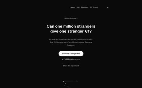 Can one million strangers give one stranger €1? — screenshot