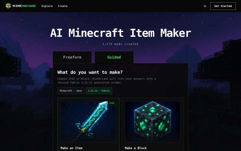 AI Minecraft Item Maker — Create Custom Items from Text, No Coding — screenshot