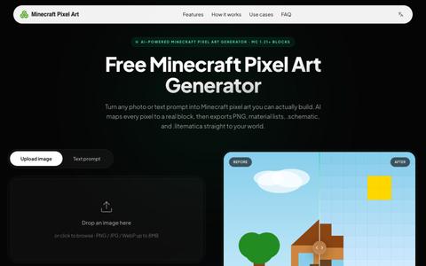 Free Minecraft Pixel Art Generator Online — AI Block Art — screenshot