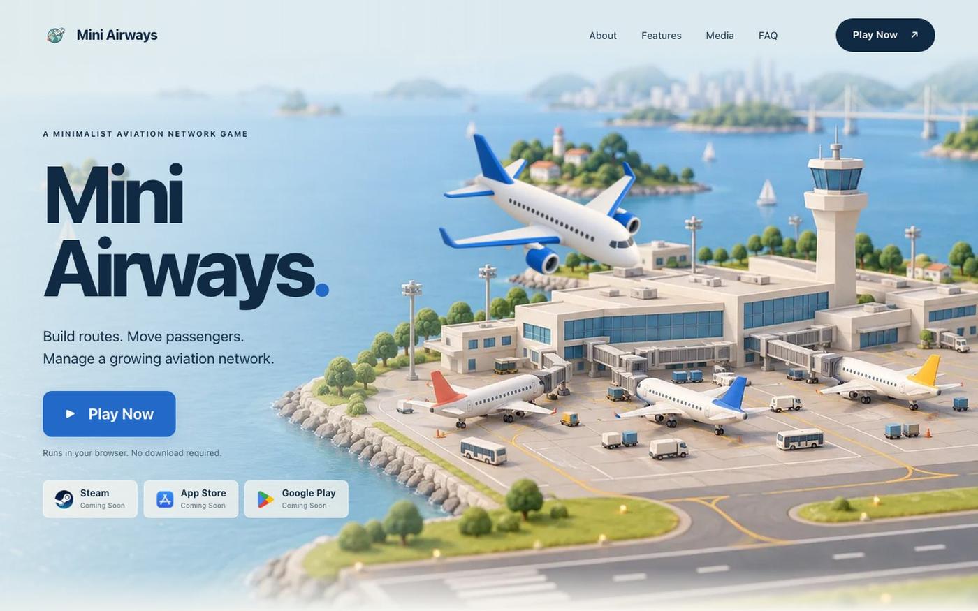 Mini Airways — Browser Aviation Strategy Game — screenshot