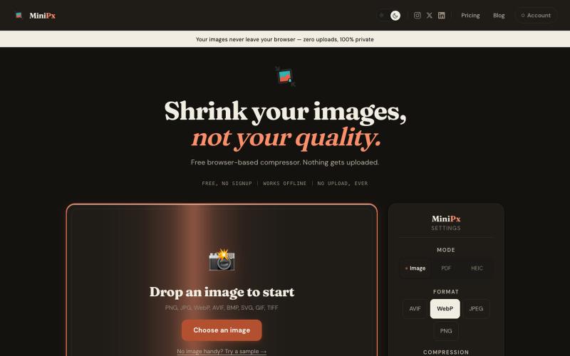 MiniPx — Free Image Compressor | Compress & Convert — screenshot