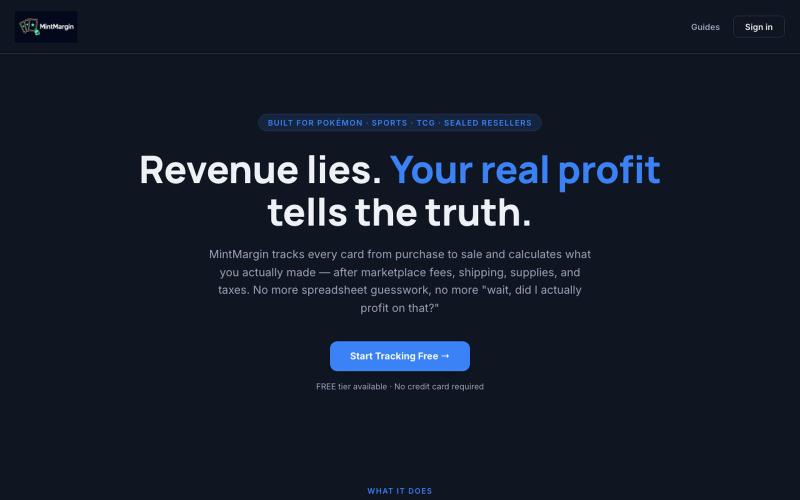 MintMargin — Know Your Real Profit on Every Card — screenshot