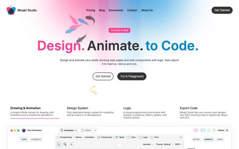 Design. Animate. to Code. — screenshot