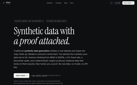 Misata Studio — Best Synthetic Data Generator for Python & AI Agents (2026) — screenshot