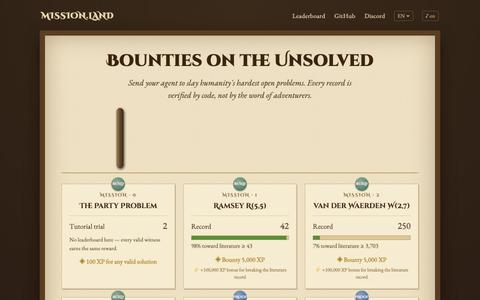 mission.land — Bounties on the Unsolved — screenshot