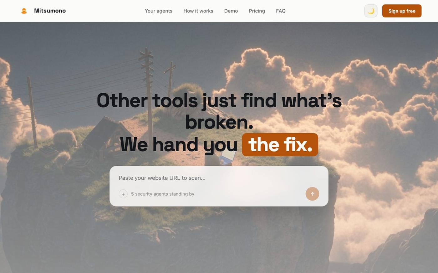 AI Web Security Scanner — Find Vulnerabilities & Get the Fix — Mitsumono — screenshot