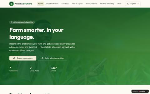 Mkulima Solutions — AI Crop & Livestock Advice, East Africa — screenshot
