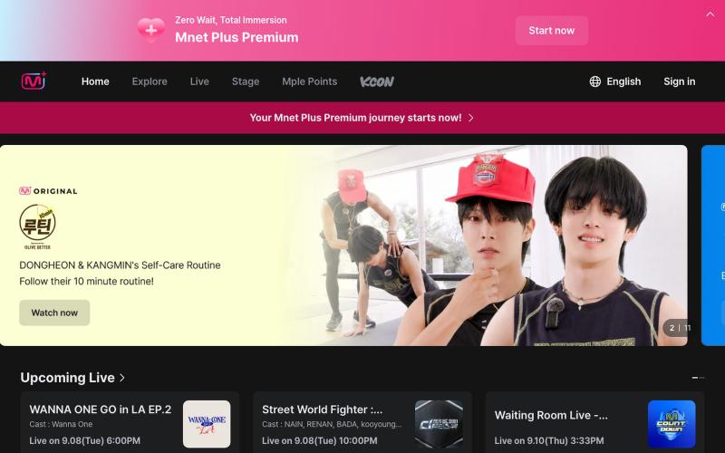 Mnet Plus - Home — screenshot