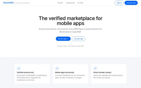 MobileMRR – Verified Mobile App Revenue Marketplace — screenshot