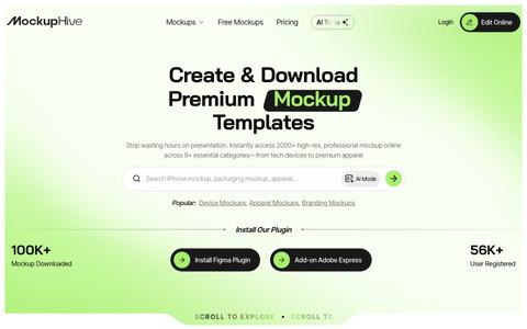 Download Free & Premium Mockup Templates | MockupHive — screenshot