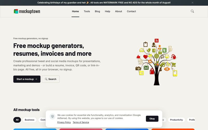 Free Mockup Generator - WhatsApp, iMessage, Tweets & More — screenshot