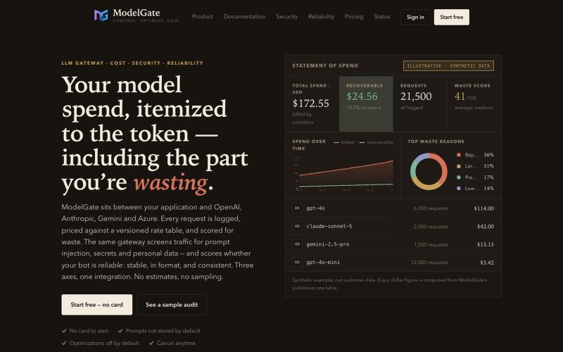 ModelGate — cost control for LLM APIs — screenshot