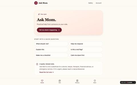 Ask Mom — Practical help from someone on your side — screenshot