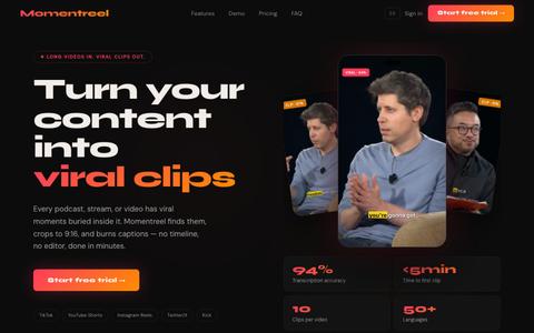 Momentreel — Viral Clips in Minutes | Momentreel — screenshot