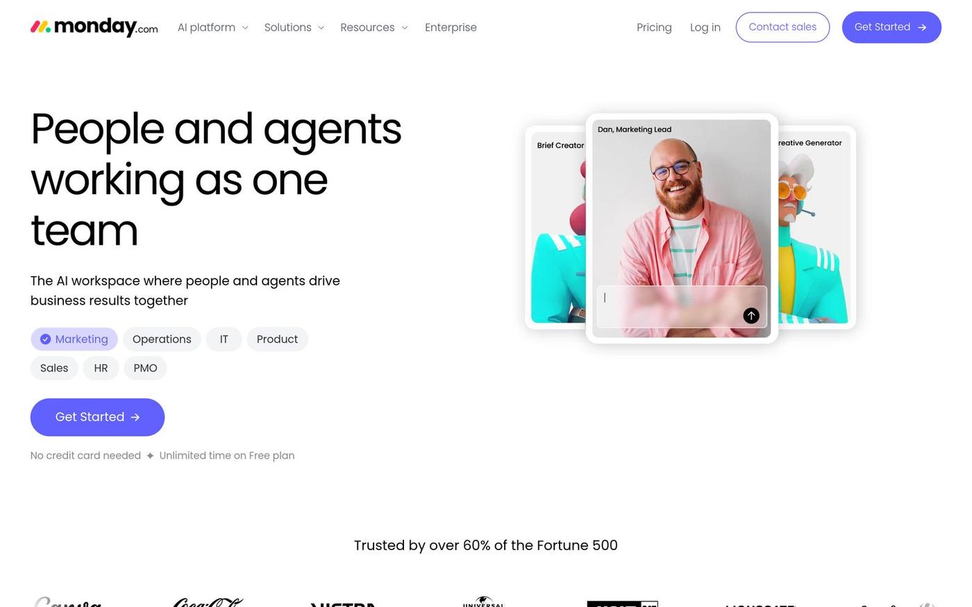 The AI Work Platform for People & Agents | monday.com — screenshot