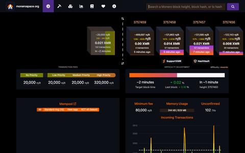 monerospace.org - Monero Mempool Explorer — screenshot
