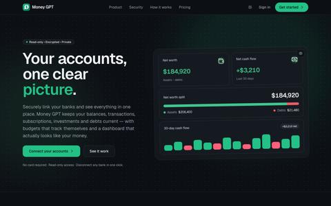 Money GPT — Your accounts, one clear picture — screenshot