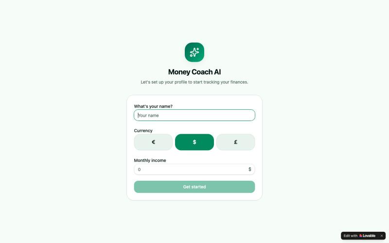 Money Coach AI — Gestão de finanças pessoais — screenshot