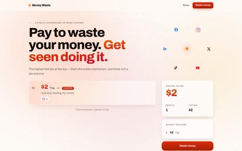 Money Waste — pay to waste your money — screenshot