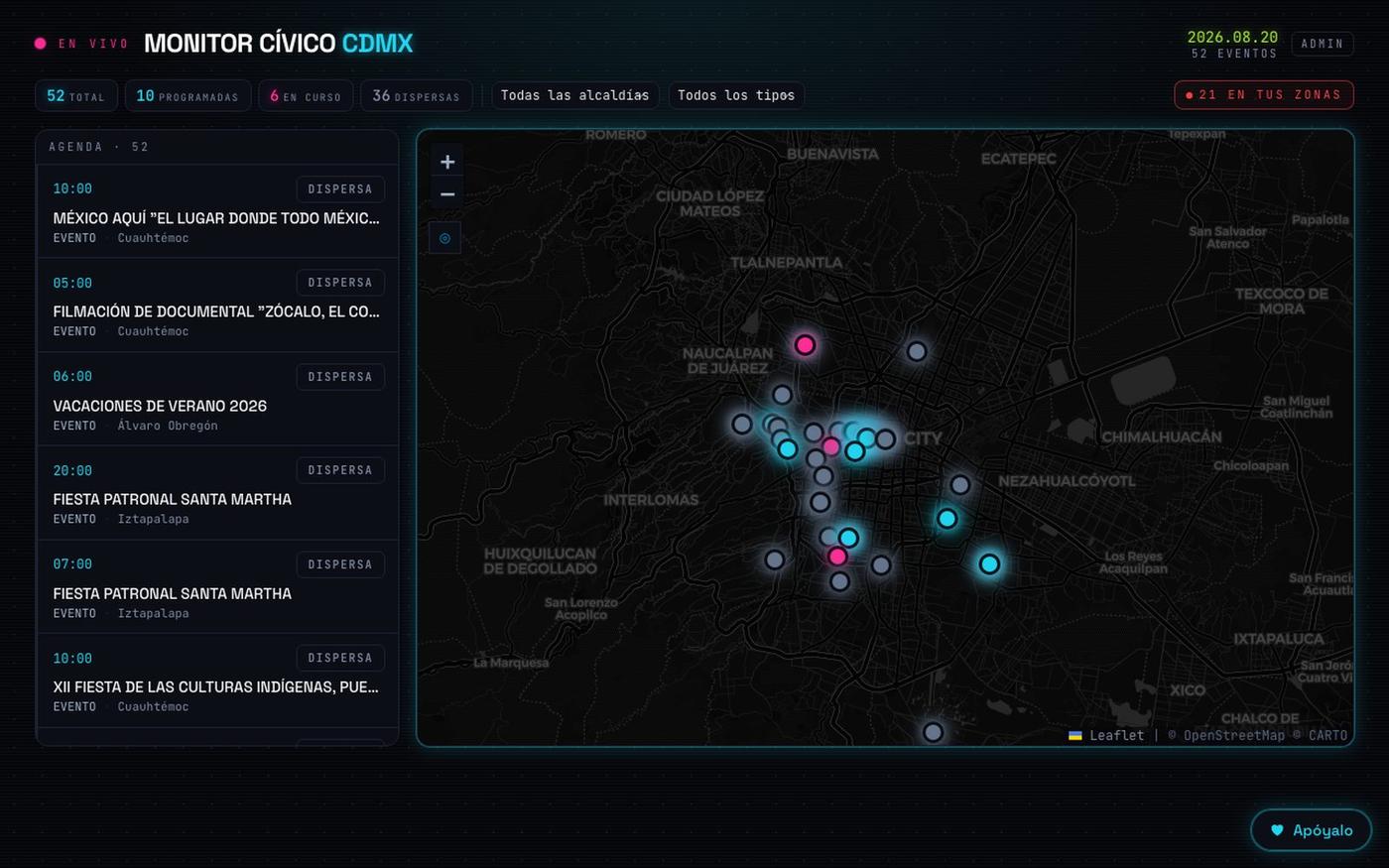 Monitor Cívico CDMX · Monitor Cívico CDMX — screenshot