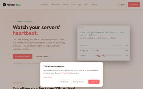 MonitorFree — watch your servers' heartbeat — screenshot