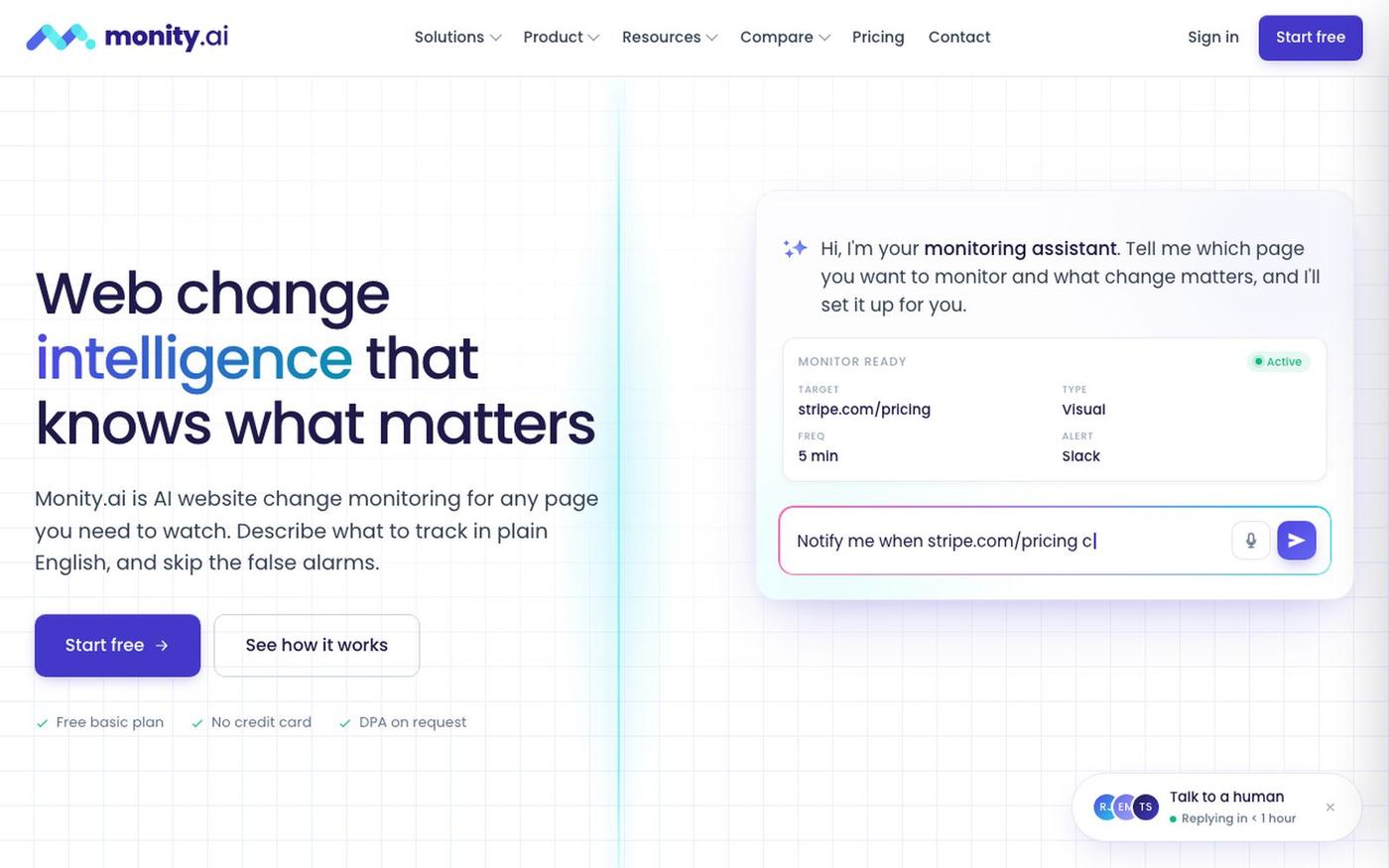 AI Website Change Monitoring - Only the Alerts That Matter — screenshot