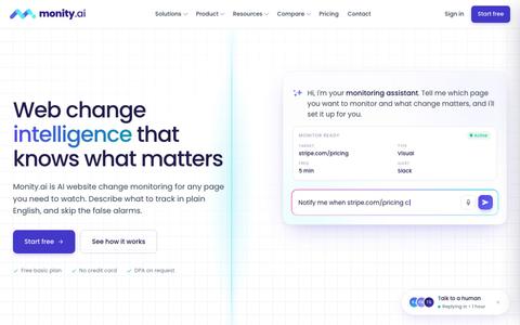 AI Website Change Monitoring - Only the Alerts That Matter — screenshot
