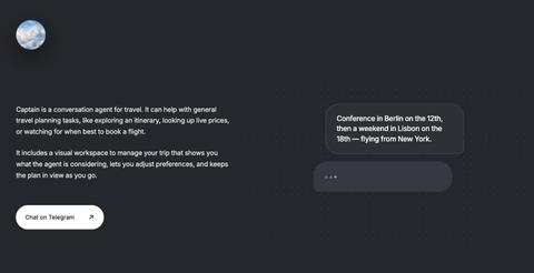 Captain — AI travel agent — screenshot