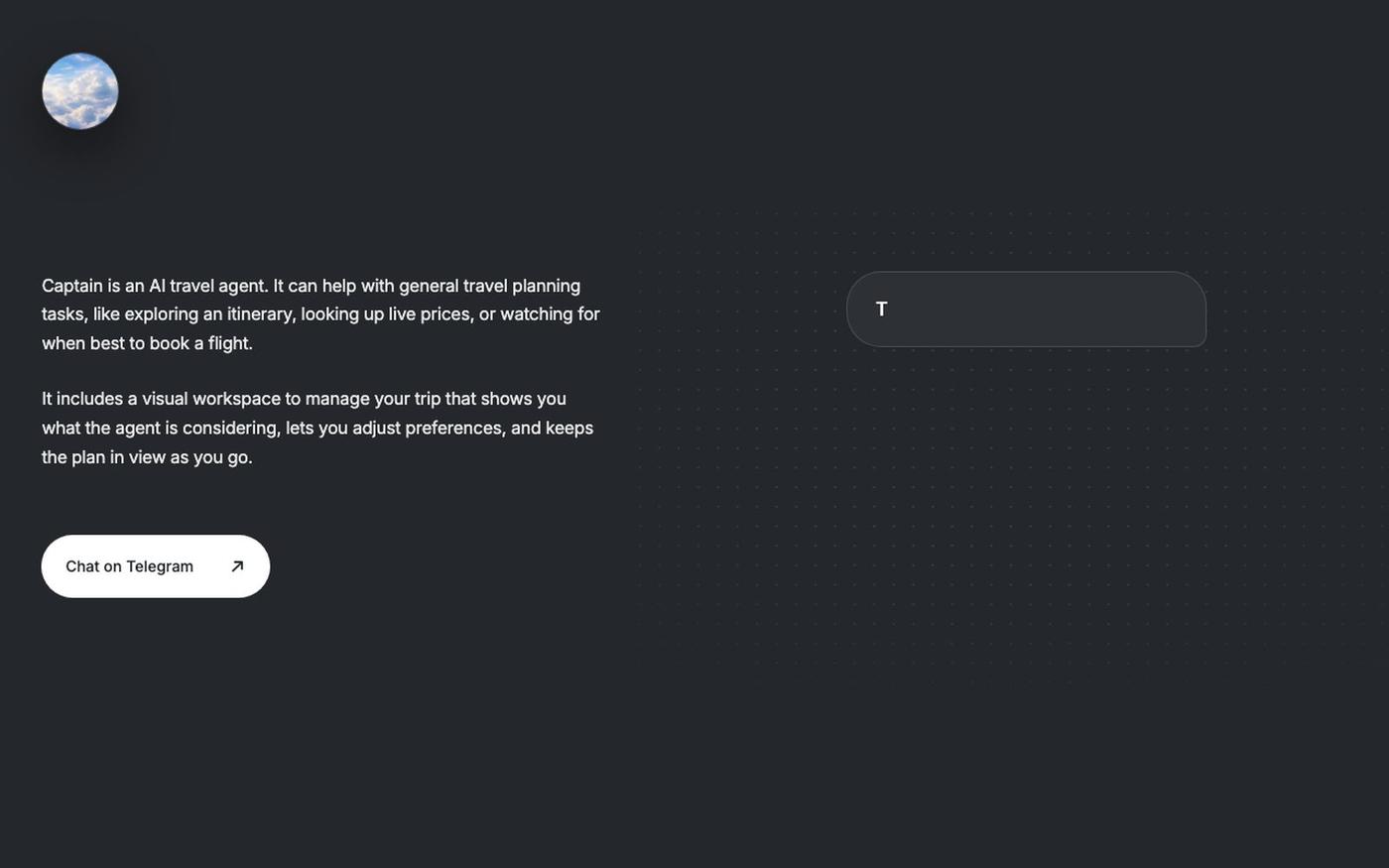 Captain — AI travel agent — screenshot
