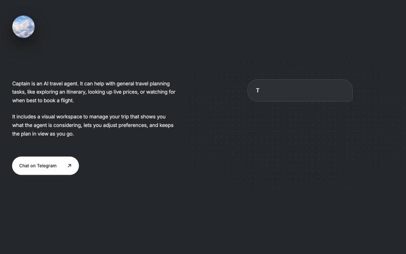 Captain — AI travel agent — screenshot