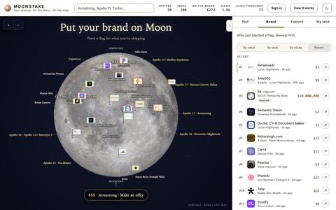 Moonstake: put your product on the map — screenshot