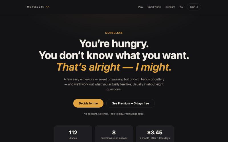 Morsels45 — Decide — screenshot