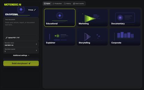 MotionDoc AI — Document to Video, Instantly — screenshot