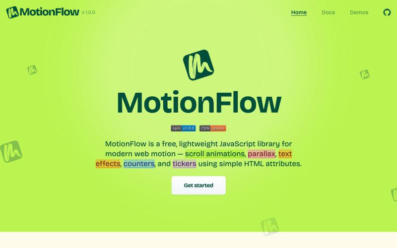 MotionFlow – Scroll Animations, Parallax, Text Effects, Counters & Tickers — screenshot