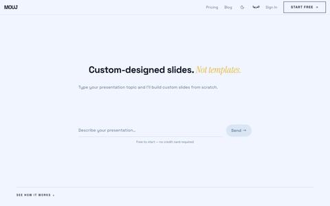 Mouj – AI Presentation Maker | AI Slide Generator — screenshot