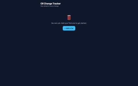 Oil Change Tracker — screenshot